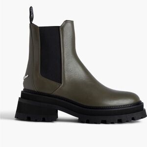 NWT Zadig & Voltaire Khaki Ankle Lug Sole Boots sz 8 Olive Green